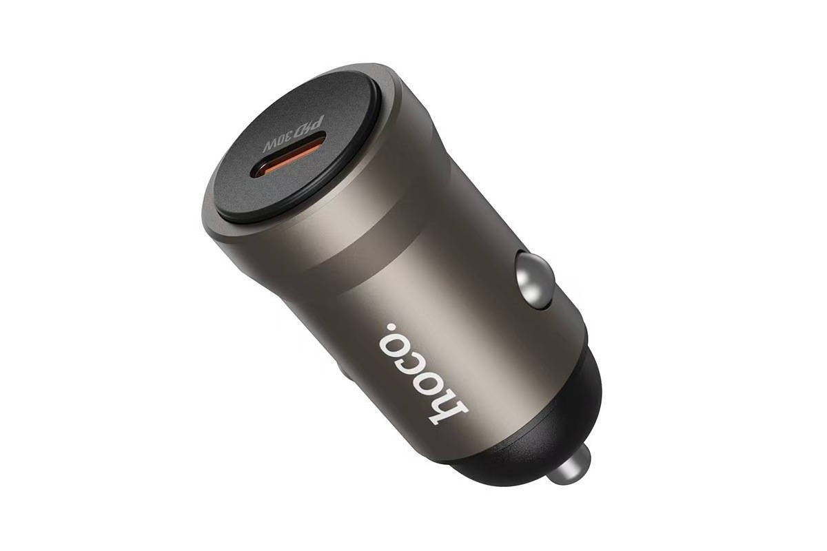 Автомобильное зарядное устройство АЗУ USB + кабель Type-C - Type-C HOCO Z62A Energy PD30W (золотой)