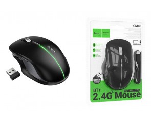 Мышь беспроводная HOCO GM40 Dixon RGB dual-mode (черная ночь)