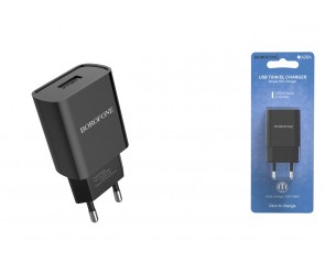Сетевое зарядное устройство USB BOROFONE BA20A Sharp single port (один порт)2100mAh (черный)