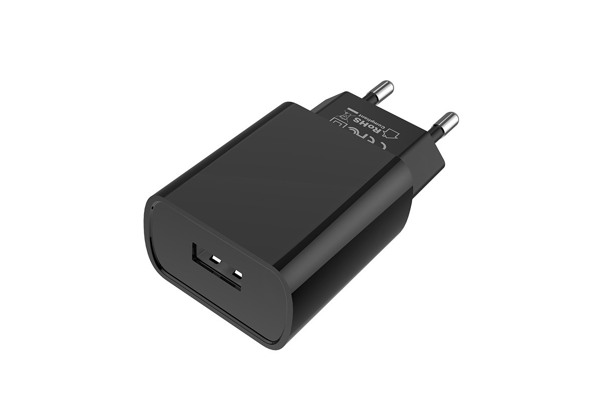 Сетевое зарядное устройство USB 2100mAh  BOROFONE BA20A  Sharp single port charger черный