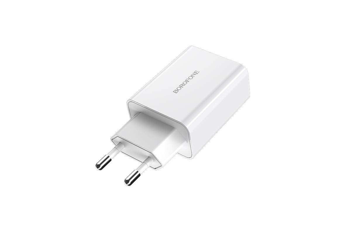 Сетевое зарядное устройство USB 2100mAh  BOROFONE BA21A Long journey single port QC3.0 charger белый