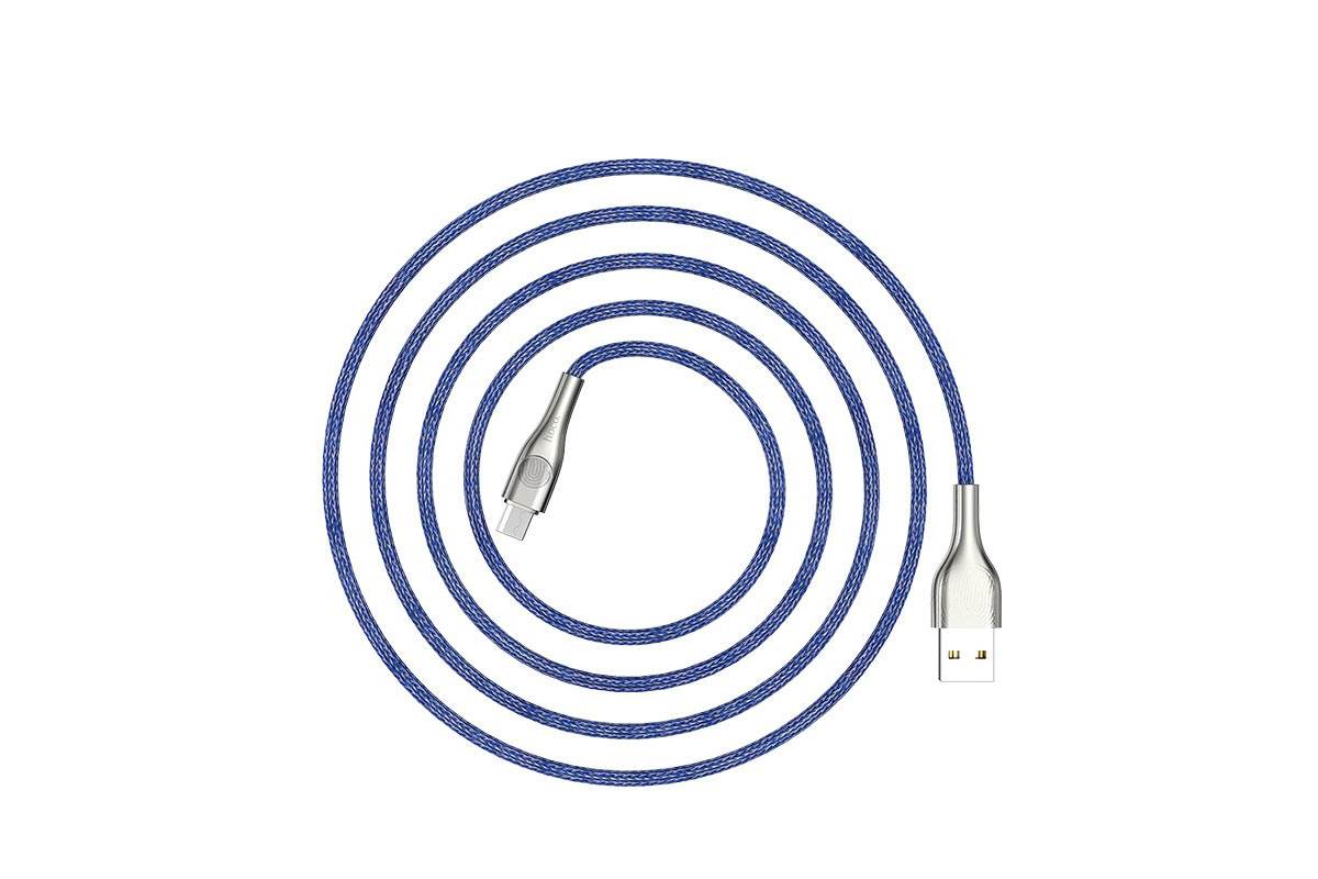 Кабель USB micro USB HOCO U59 Enlightenment charging data cable for Micro (синий) 1 метр