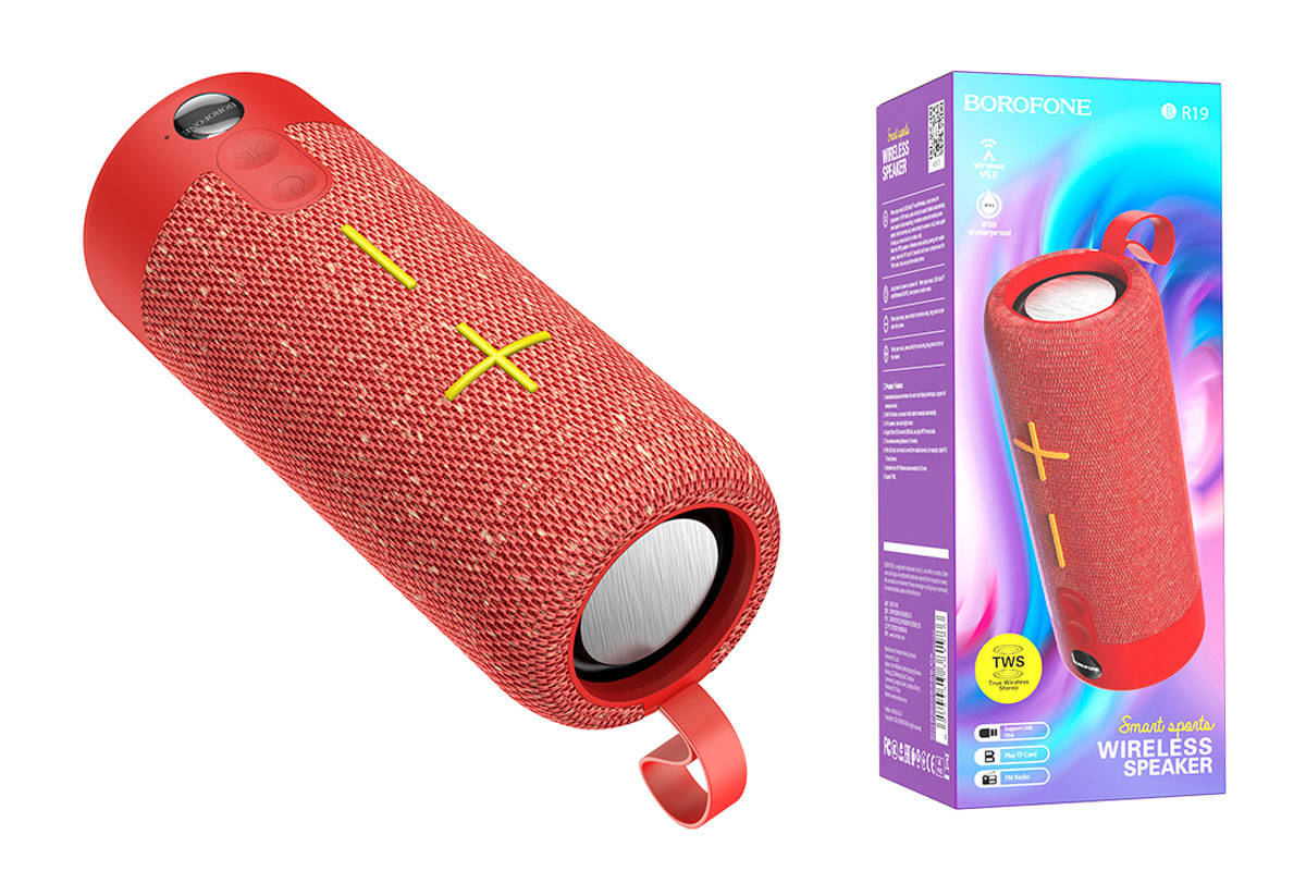 Портативная беспроводная акустика BOROFONE BR19 Euphony sports BT speaker  цвет красный