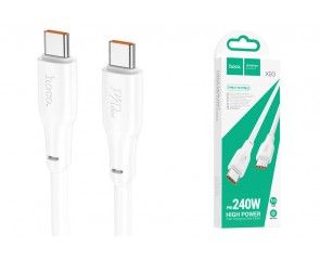 Кабель USB Type-C - USB Type-C HOCO X93 PD240W (белый) 1м
