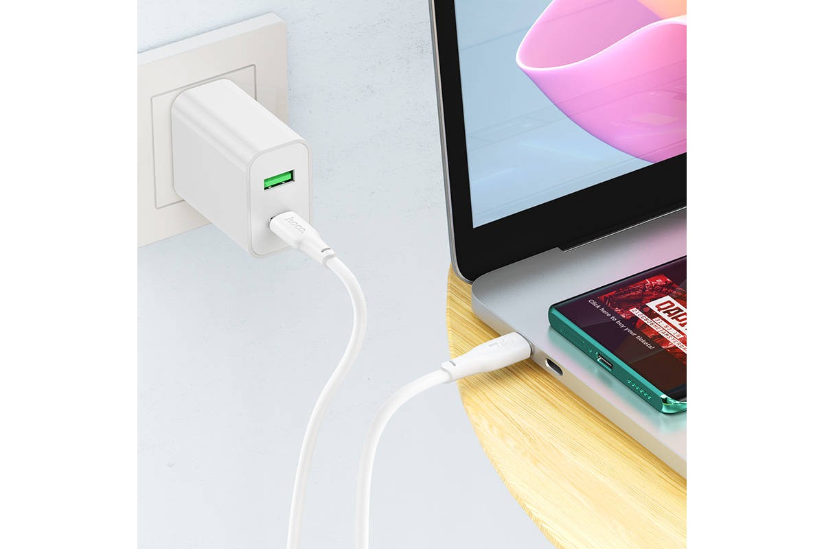 Кабель USB Type-C - USB Type-C HOCO X93 PD240W (белый) 1м