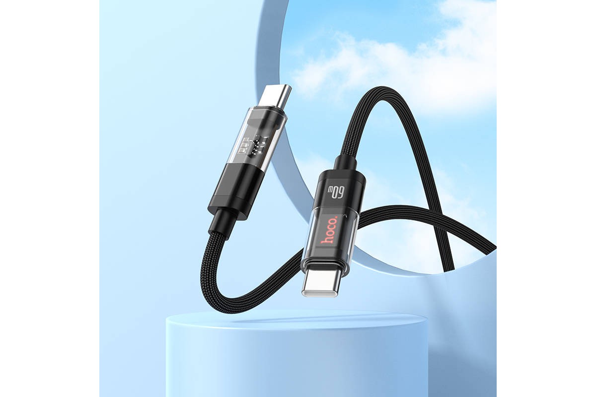 Кабель USB Type-C - USB Type-C HOCO U116 60W (черный) 1м