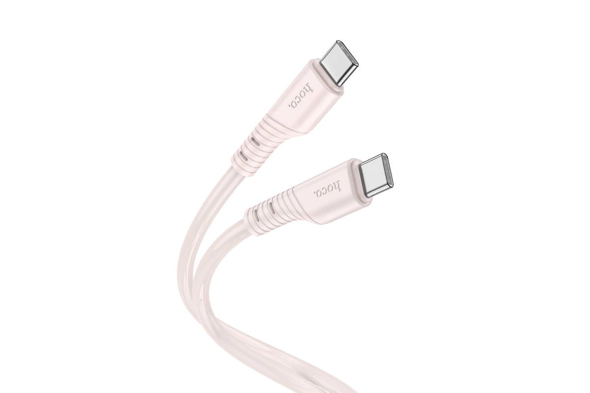 Кабель USB Type-C - USB Type-C HOCO X97 PD60W (светло-розовый) 1м (силиконовый)