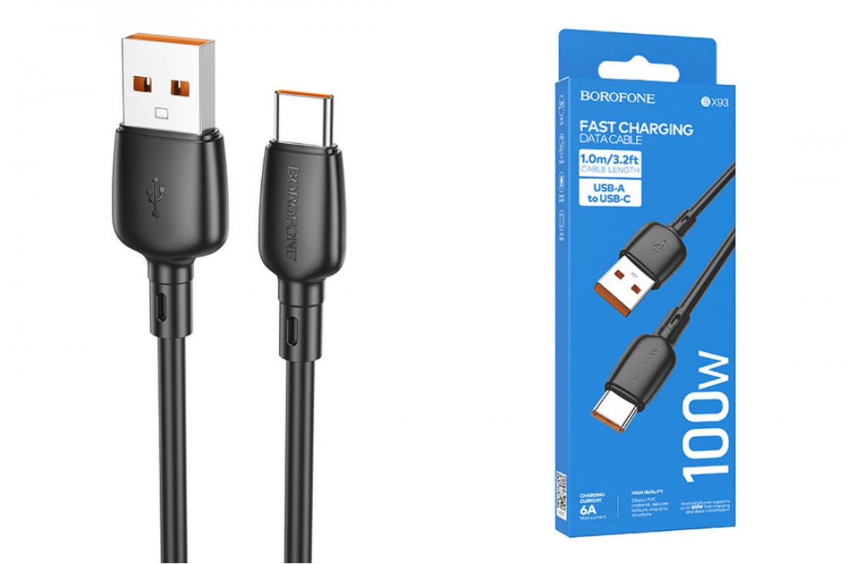 Кабель USB - USB Type-C BOROFONE BX93 100W (черный) 1м