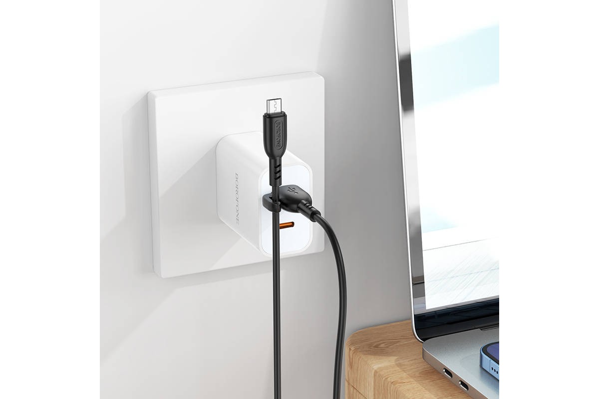 Кабель USB - MicroUSB BOROFONE BX91 2,4A (черный) 1м