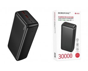 Универсальный дополнительный аккумулятор Power Bank BOROFONE BJ80B Clever 22.5W+PD20W (30000mAh) (черный)
