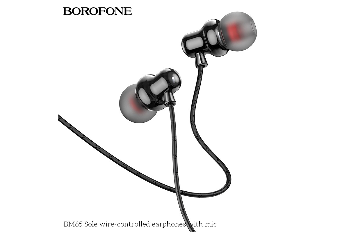 Наушники BOROFONE BM65 Sole универсальные наушники с микрофоном 3.5мм цвет черный