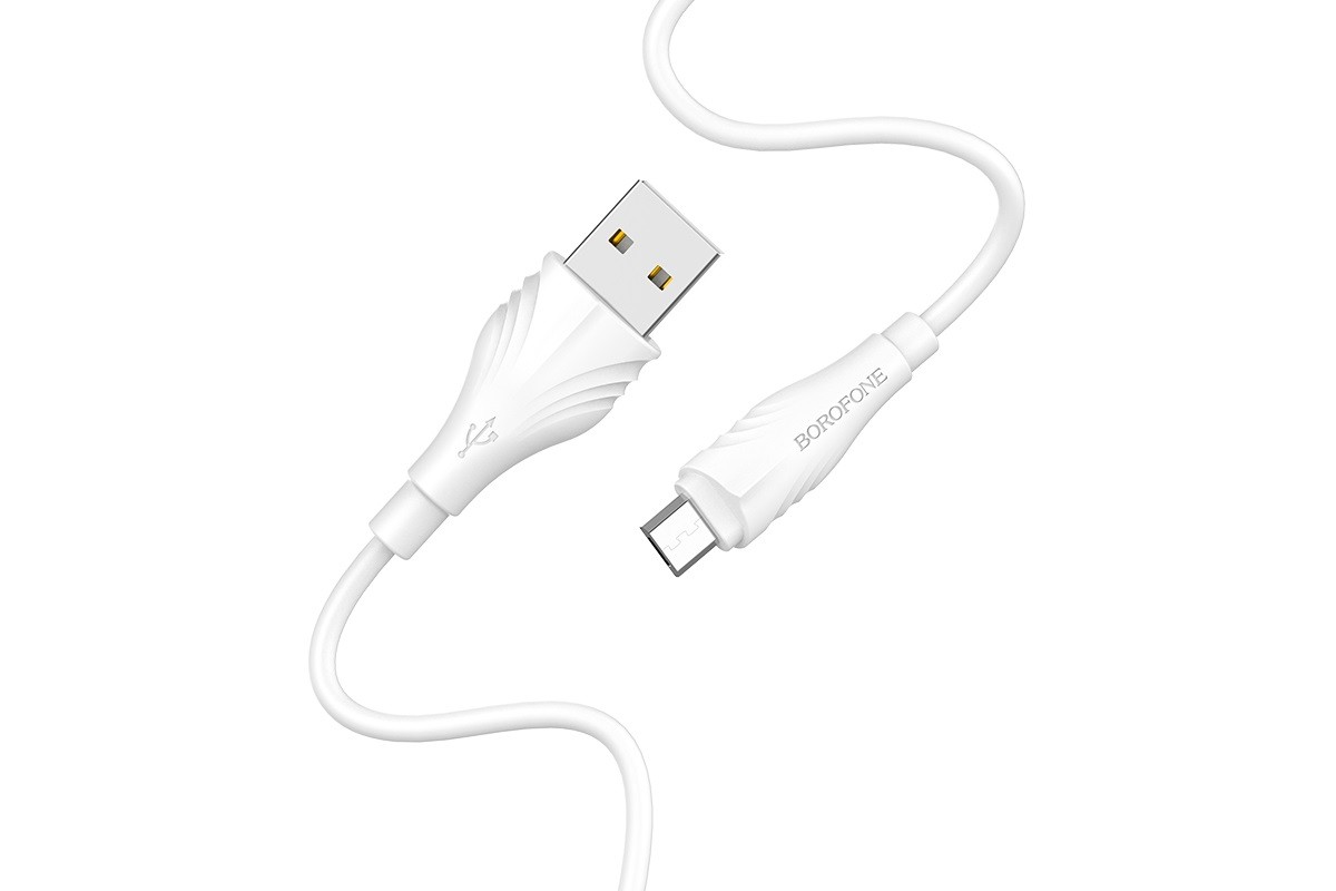 Кабель USB - MicroUSB BOROFONE BX18 1,6A белый 3м