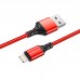 Кабель USB - Lightning BOROFONE BX54, 2,4A красный 1м (в оплетке)