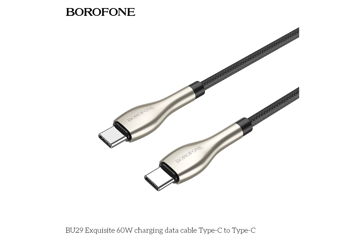 Кабель USB Type-C - USB Type-C BOROFONE BU29  PD60W белый 1м