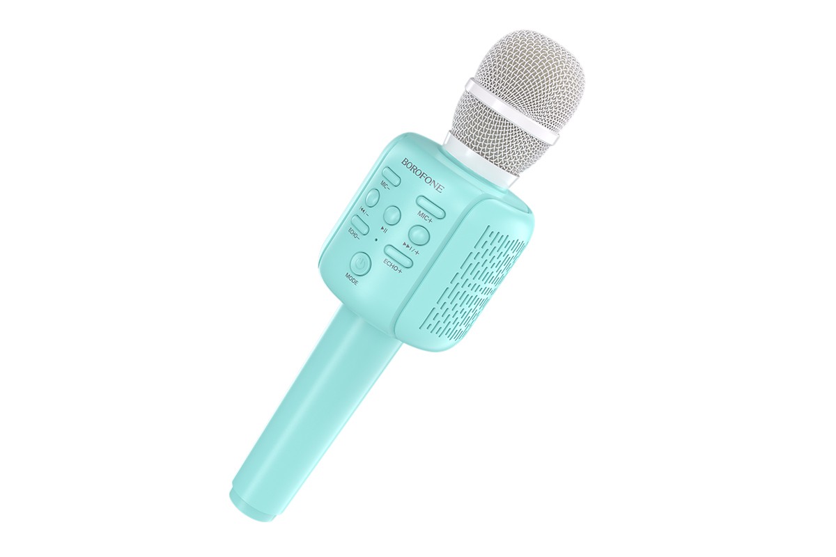 Портативная беспроводная акустика караоке BOROFONE BF1 Rhyme karaoke microphone цвет голубой