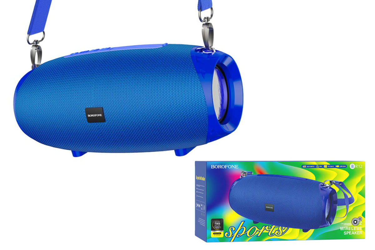 Портативная беспроводная акустика BOROFONE BR12 Amplio sports wireless speaker  цвет синий