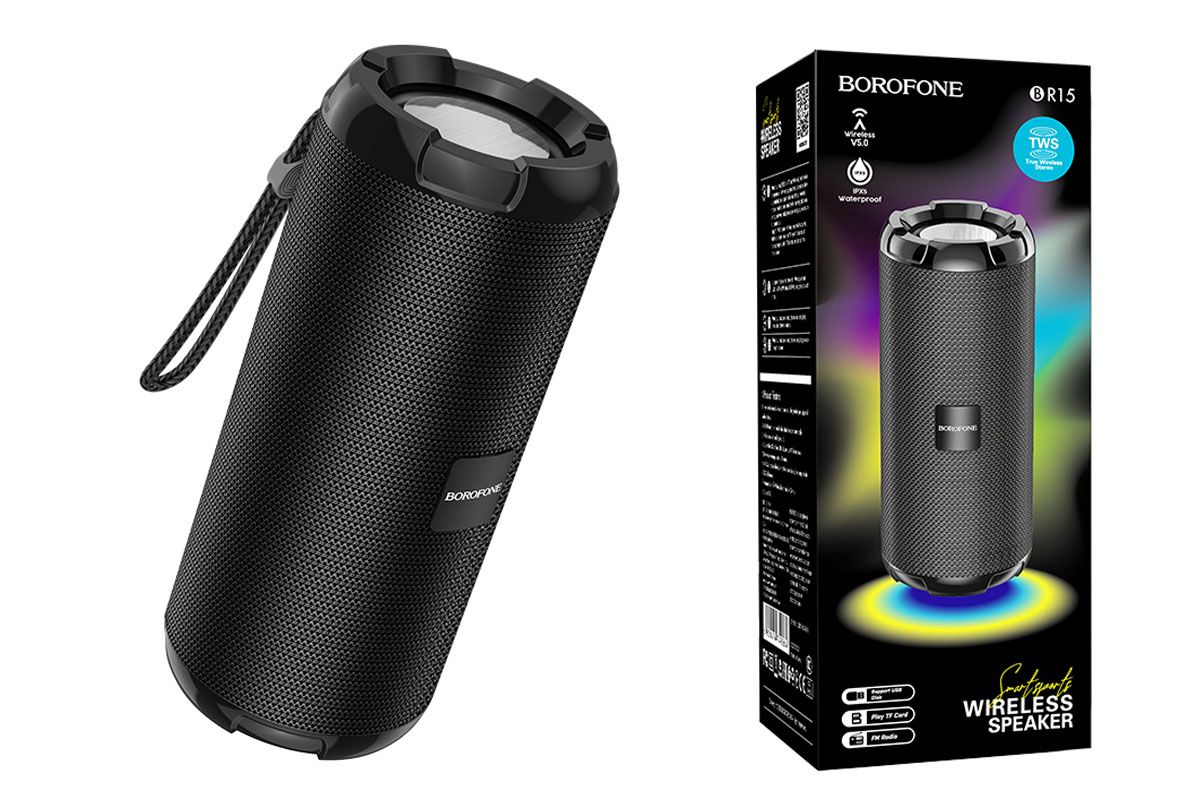 Портативная беспроводная акустика BOROFONE BR15 Smart sports BT speaker  цвет черный
