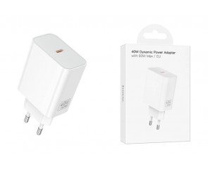 Сетевое зарядное устройство USB-C BOROFONE C162A Source single port PD40W (белый)