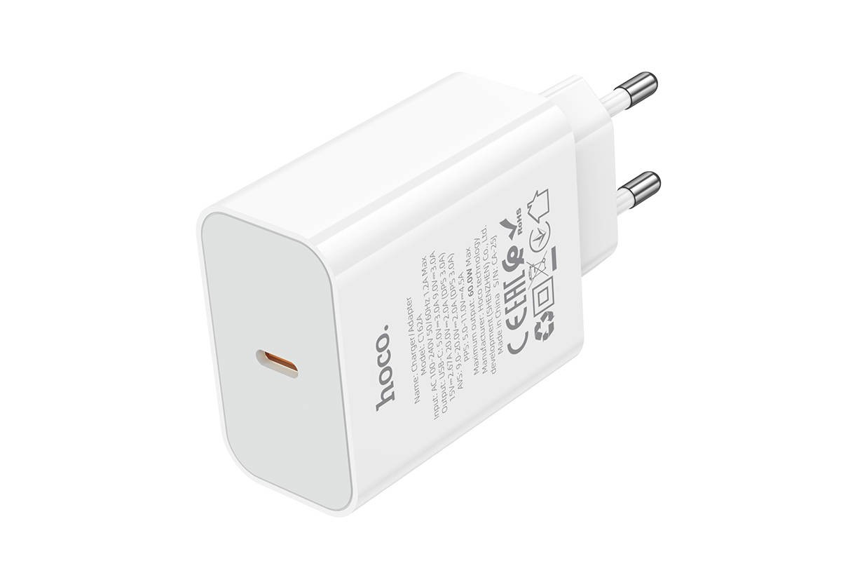 Сетевое зарядное устройство USB-C BOROFONE C162A Source single port PD40W (белый) Сетевое зарядное устройство USB-C BOROFONE C162A Source single port PD40W (белый)