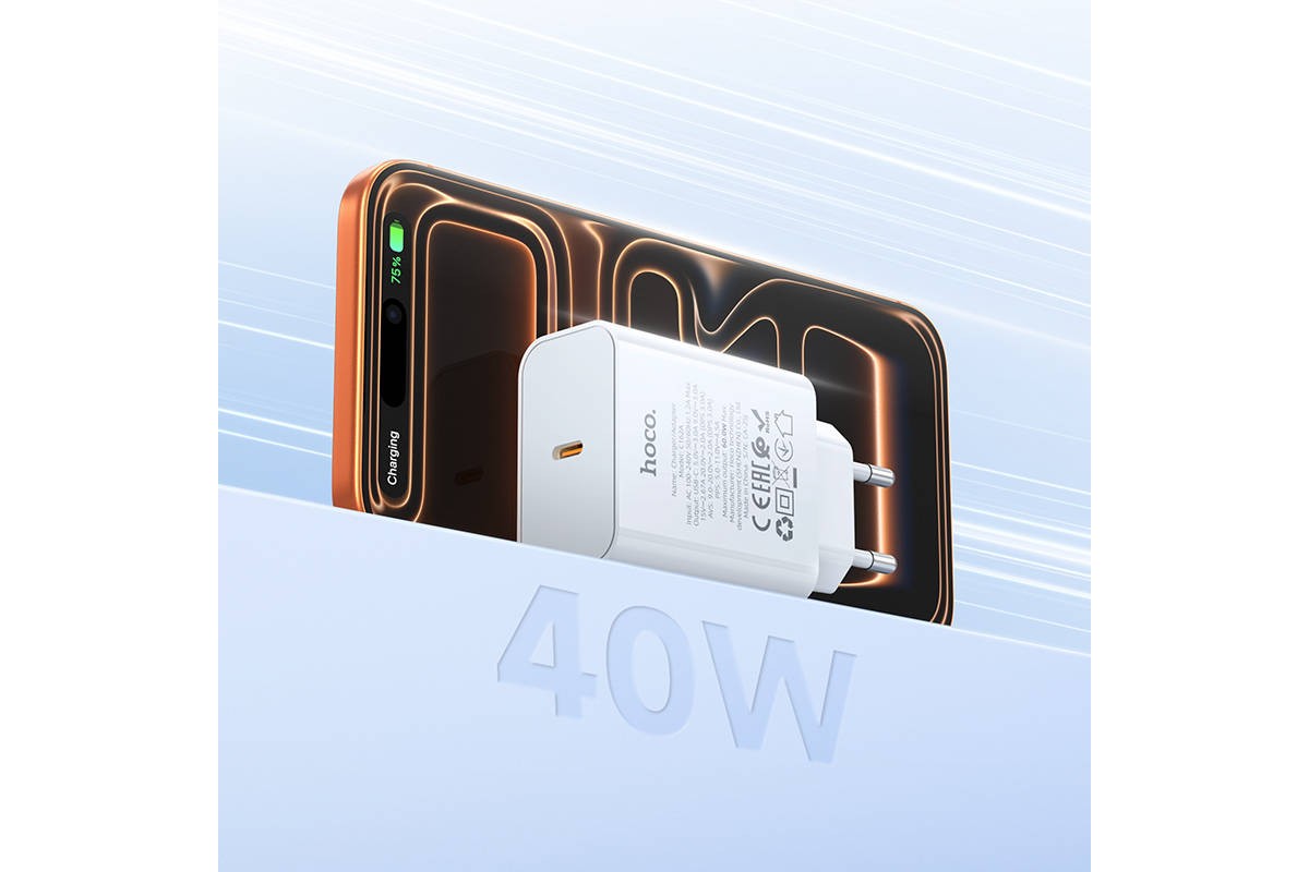 Сетевое зарядное устройство USB-C BOROFONE C162A Source single port PD40W (белый) Сетевое зарядное устройство USB-C BOROFONE C162A Source single port PD40W (белый)