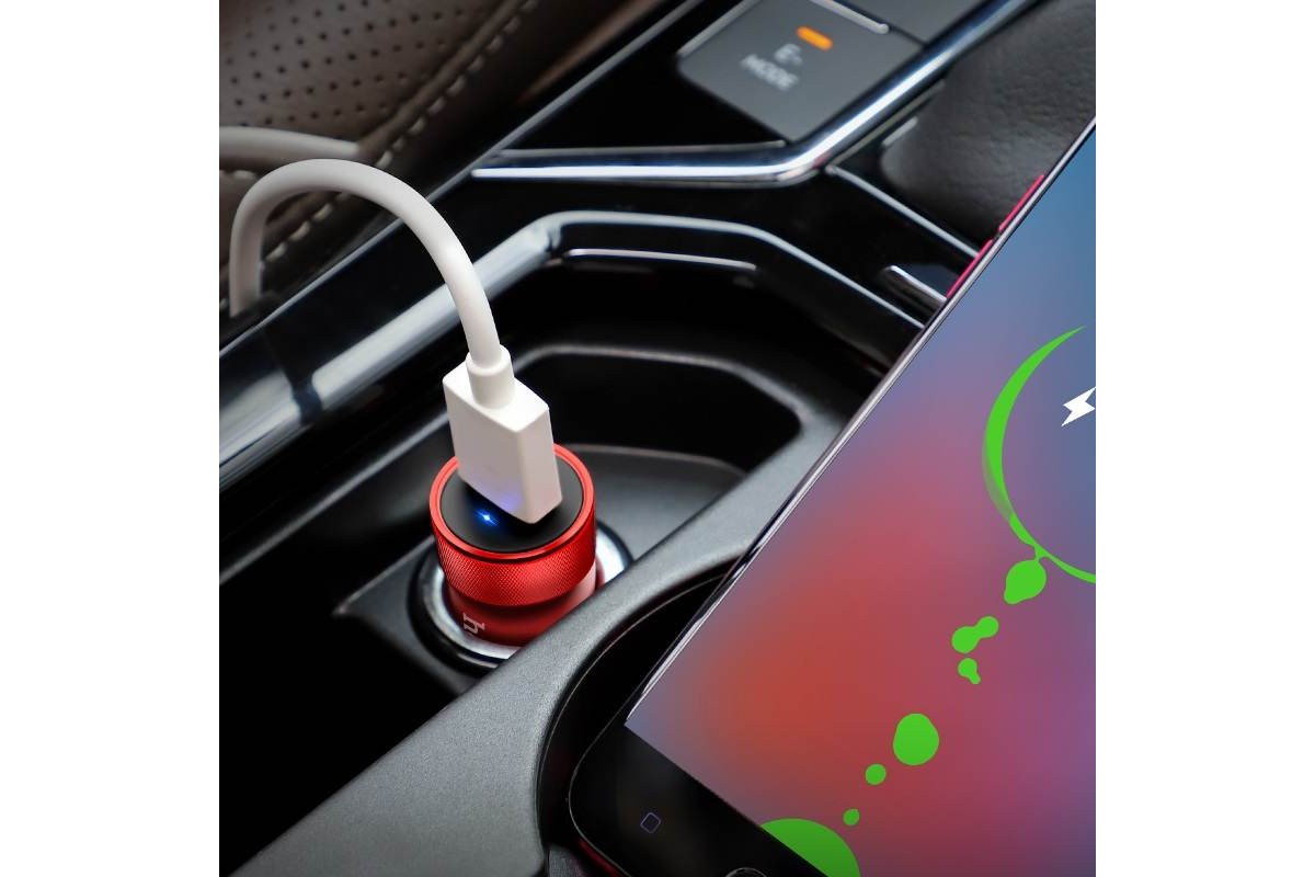 Автомобильное зарядное устройство USB HOCO Z32 Speed Up single port QC3.0 car charger красный