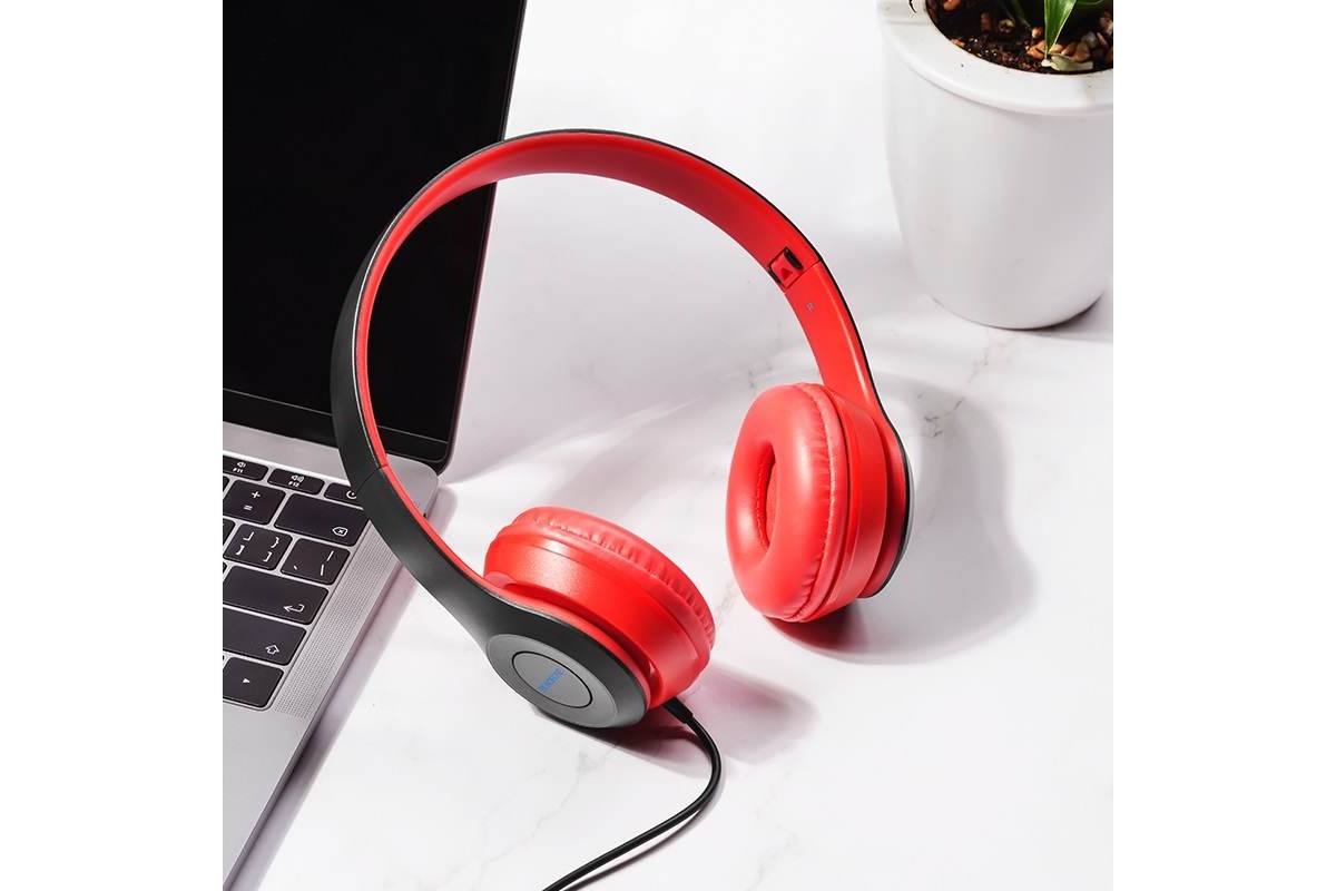 Внешние наушники/гарнитура  BO5 BOROFONE Star sound wired headphones красный