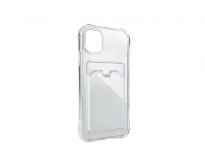 Чехол силиконовый для iPhone 15 Plus (6,7) с отделением под карту (прозрачный)