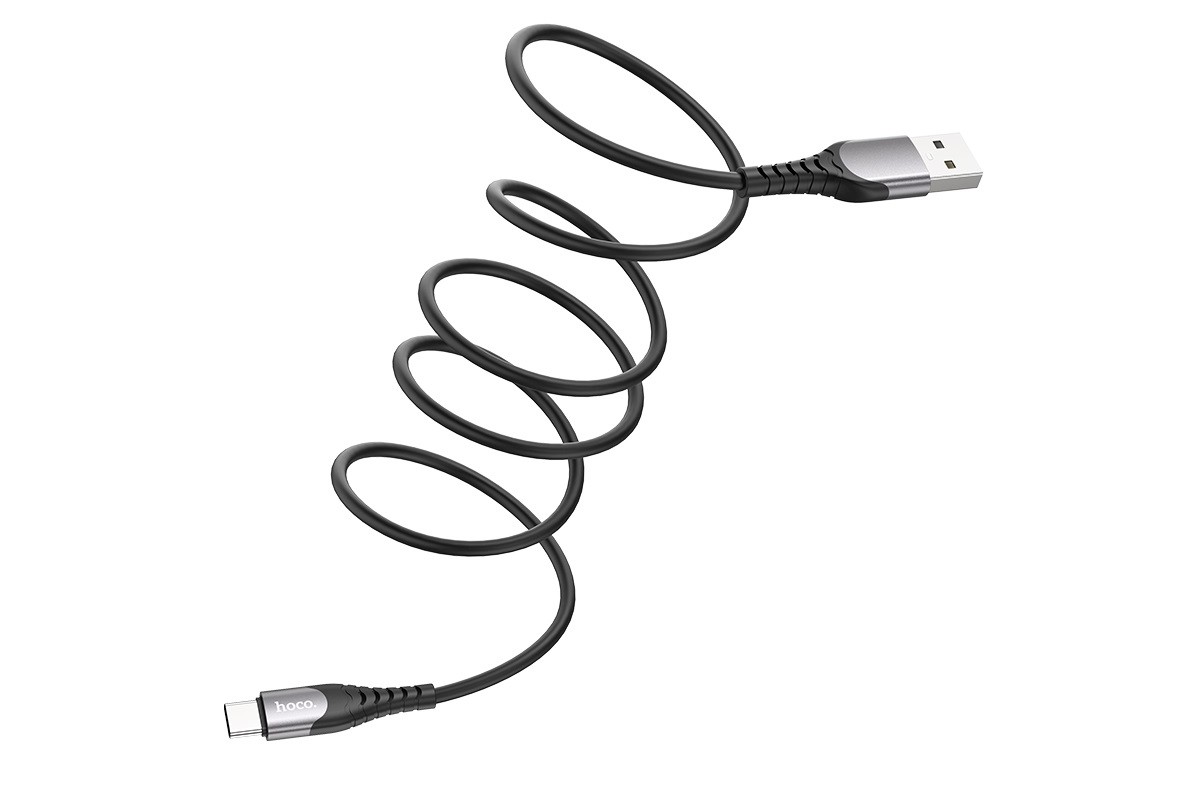 Кабель USB HOCO U80 Cool silicone charging cable for Type-C (черный) 1 метр