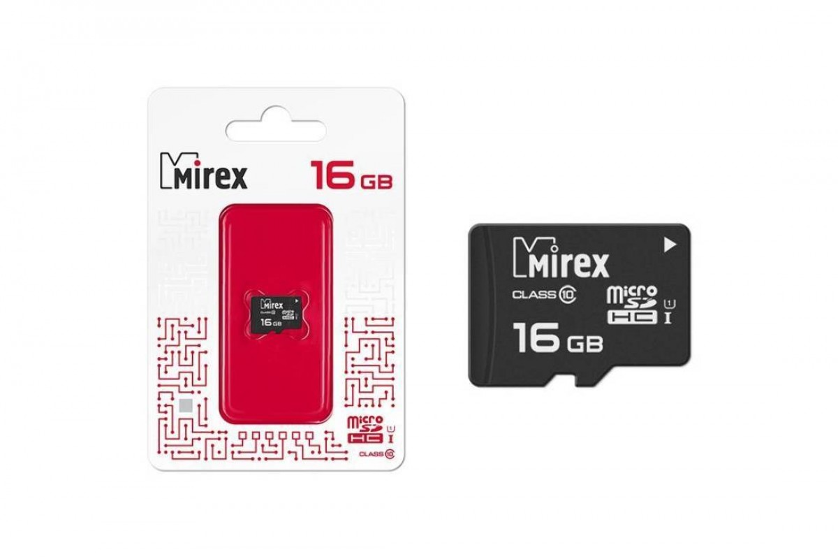 Карта памяти microSDHC MIREX 16 GB (class 10) без адаптера