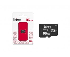 Карта памяти microSDHC MIREX 16 GB (class 10) без адаптера
