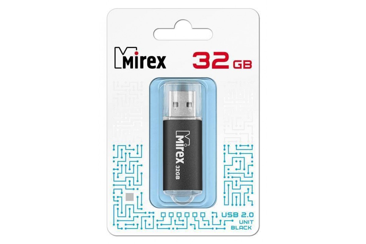 Флешка USB 2.0 Mirex UNIT BLACK 32GB (ecopack)