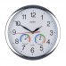 Настенные часы Perfeo "PF-WC-012", круглые д. 30 см, серебряный корпус / белый циферблат