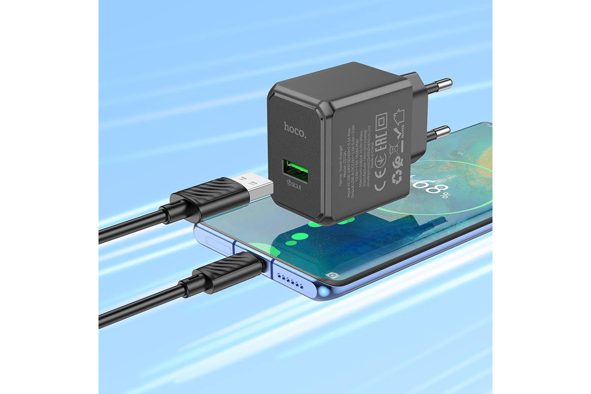Сетевое зарядное устройство USB HOCO CS12A  QC3.0 (черный)