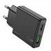 Сетевое зарядное устройство USB + USB-C HOCO N38 PD20W+ QC3.0 (черный)