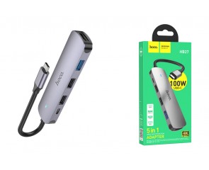 Разветвитель USB HUB HOCO HB27 Type-C многофункциональный конвертер (HDTV+USB3.0+USB2.0*2+PD)