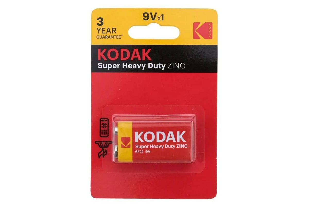 Батарея солевая KODAK 6F22/1BL Super Heavy Duty