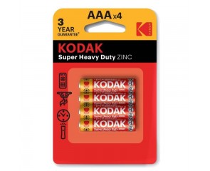 Батарейка солевая Kodak R03/286 AAA BL4 (цена за блистер 4 шт)