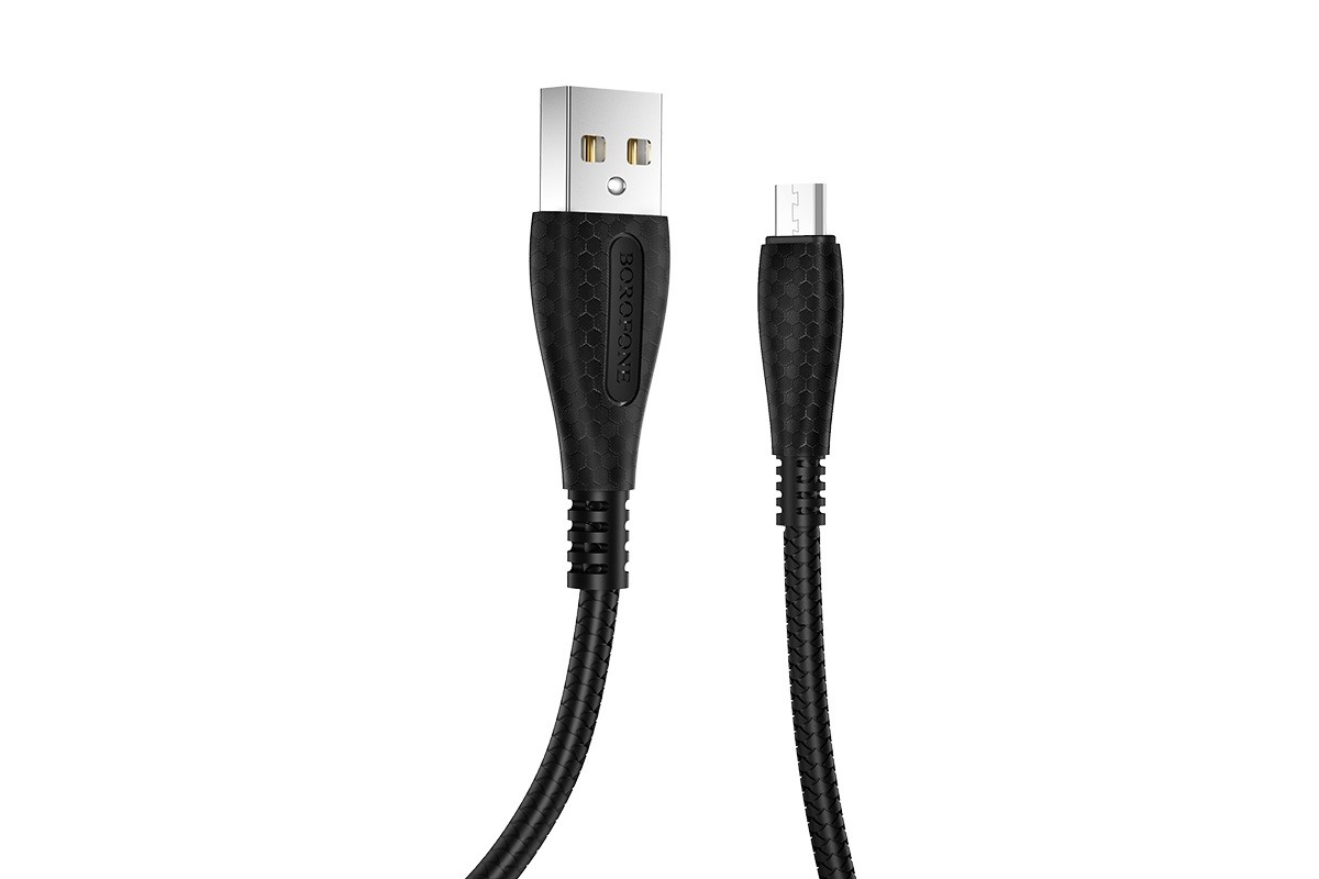 Кабель USB micro USB BOROFONE BX38 Cool charging data cable (черный) 1 метр