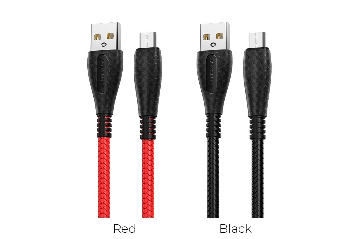 Кабель USB micro USB BOROFONE BX38 Cool charging data cable (черный) 1 метр