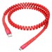 Кабель USB HOCO U78 Cotton treasure elastic charging data cable for Type-C (красный) 1 метр