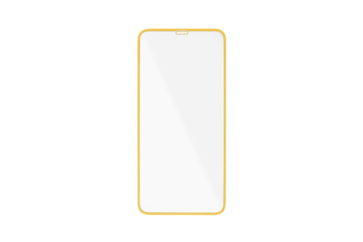 Защитное стекло дисплея iPhone 13/13 Pro (6.1)  прозрачное со светящейся оранжевой рамкой