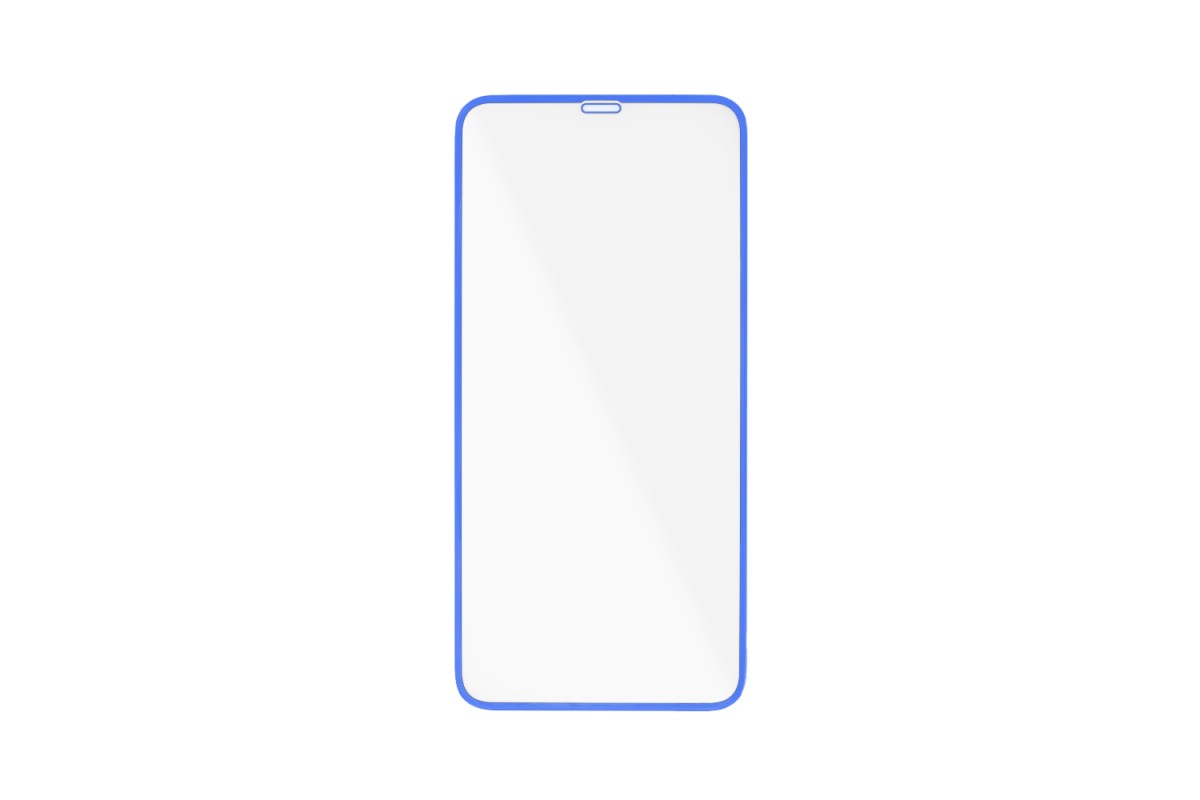 Защитное стекло дисплея iPhone 13/13 Pro (6.1)  прозрачное со светящейся синей рамкой