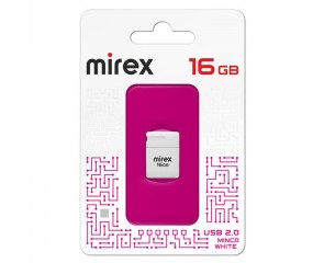 Флешка USB 2.0 Mirex MINCA WHITE 16GB (ecopack)