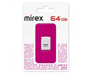 Флешка USB 2.0 Mirex MINCA WHITE 64GB (ecopack)