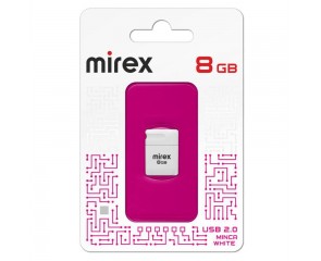 Флешка USB 2.0 Mirex MINCA WHITE 8GB (ecopack)