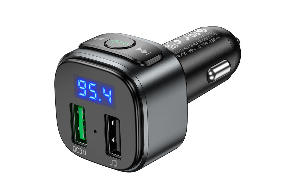 USB MP3 плеер +FM трансмиттер с диспл. HOCO E57 Fighter QC3.0 car BT FM transmitter