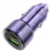 Автомобильное зарядное устройство АЗУ USB + Type-C HOCO Z52 Spacious PD38W+QC3.0 (фиолетовый прозрачный)