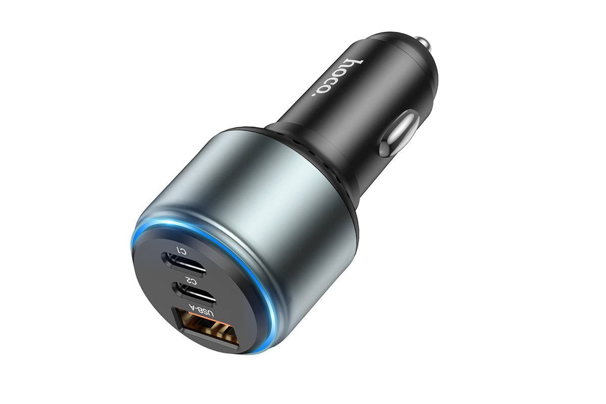 Автомобильное зарядное устройство АЗУ USB + 2USB-C HOCO NZ9 Galloper QC3.0 + PD95W (черный)