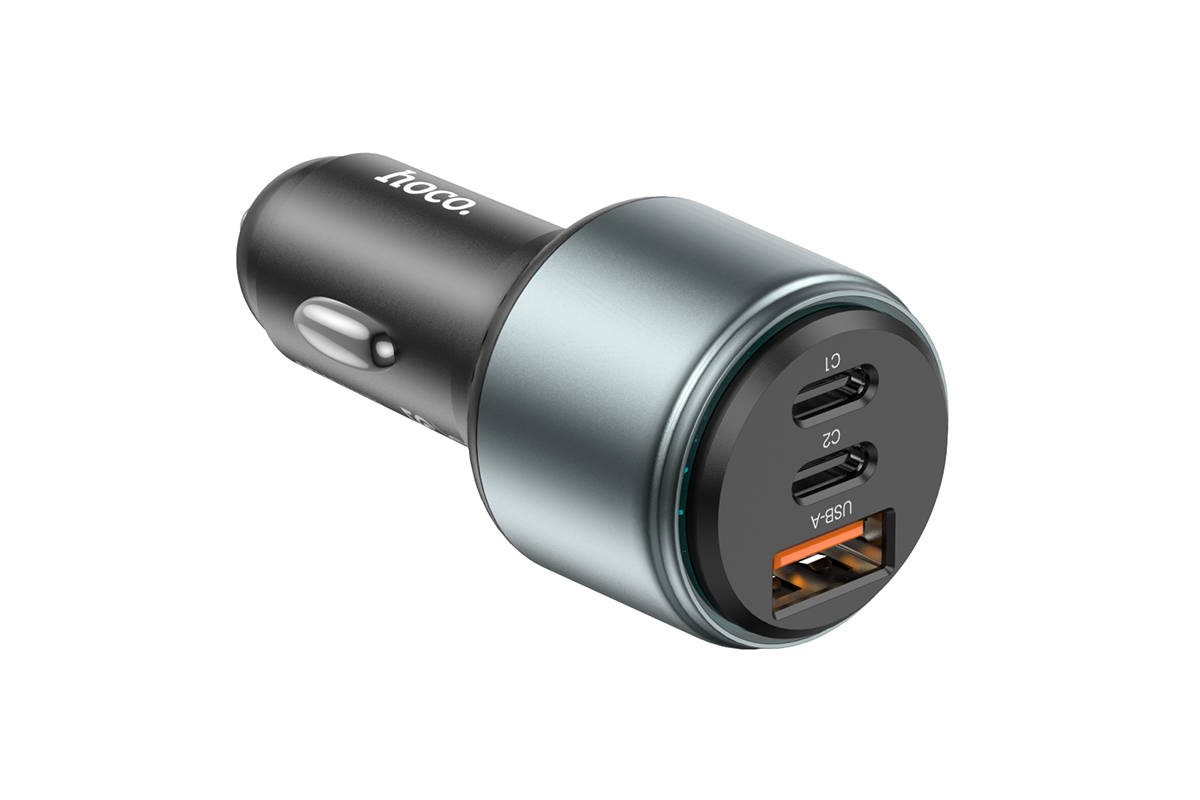 Автомобильное зарядное устройство АЗУ USB + 2USB-C HOCO NZ9 Galloper QC3.0 + PD95W (черный)