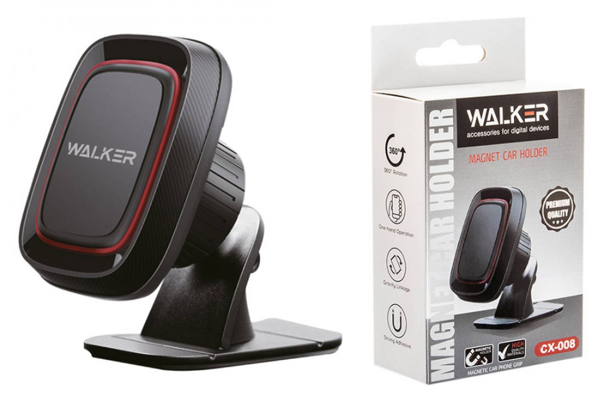Автодержатель WALKER CX-008 магнитный на панель, черный